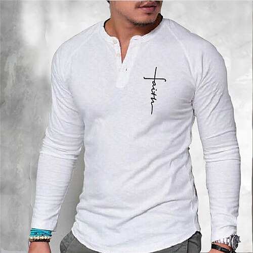 Men's T shirt Tee Hot Stamping Graphic Patterned Letter V Neck Street Daily Button-Down Print Long Sleeve Tops Designer Casual Fashion Comfortable Wine White Blue / Summer / Sports / Summer
Men's T shirt Tee Hot Stamping Graphic Patterned Letter V Neck Street Daily Button-Down Print Long Sleeve Tops Designer Casual Fashion Comfortable Wine White Blue / Summer / Sports / Summer