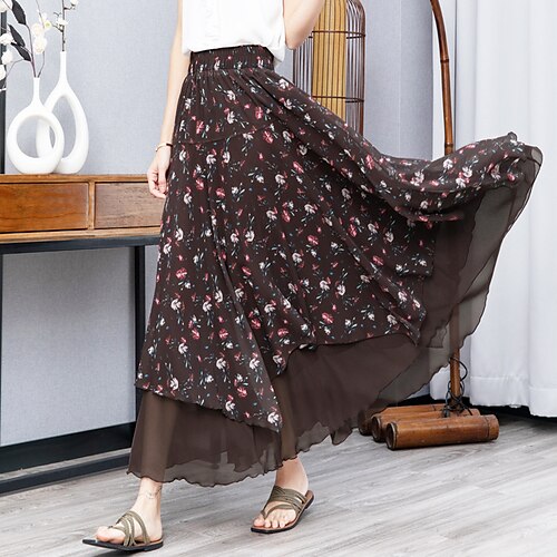 Women's Fashion Swing Skirts Performance Holiday Chiffon Floral Layered Green Black Blue One-Size / Maxi / Print
Women's Fashion Swing Skirts Performance Holiday Chiffon Floral Layered Green Black Blue One-Size / Maxi / Print