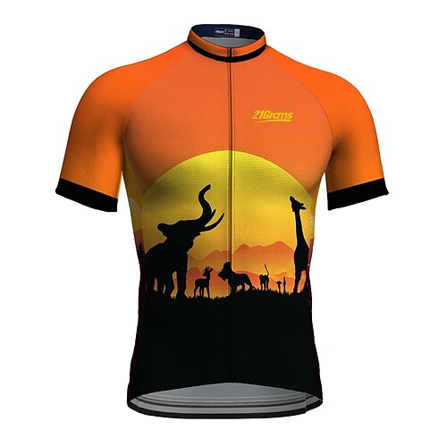 21Grams Men's Cycling Jersey Short Sleeve Bike Top with 3 Rear Pockets Mountain Bike MTB Road Bike Cycling Breathable Quick Dry Moisture Wicking Reflective Strips Orange Animal Polyester Spandex
21Grams Men's Cycling Jersey Short Sleeve Bike Top with 3 Rear Pockets Mountain Bike MTB Road Bike Cycling Breathable Quick Dry Moisture Wicking Reflective Strips Orange Animal Polyester Spandex