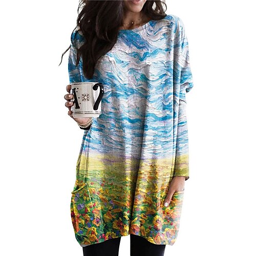 Women's Shift Dress Short Mini Dress Blue Yellow Navy Blue Long Sleeve Floral Pocket Print Spring Summer Crew Neck Casual Vacation 2022 S M L XL XXL 3XL
Women's Shift Dress Short Mini Dress Blue Yellow Navy Blue Long Sleeve Floral Pocket Print Spring Summer Crew Neck Casual Vacation 2022 S M L XL XXL 3XL
