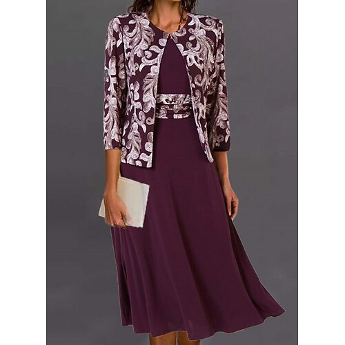 Dam Vardagsklänning Klänning Set Tvådelad klänning Midiklänning Svart Vin Marinblå 3/4 ärm Mönster Mönster Vinter Höst Rund hals Stylish 2023 S M L XL XXL 3XL
Dam Vardagsklänning Klänning Set Tvådelad klänning Midiklänning Svart Vin Marinblå 3/4 ärm Mönster Mönster Vinter Höst Rund hals Stylish 2023 S M L XL XXL 3XL
