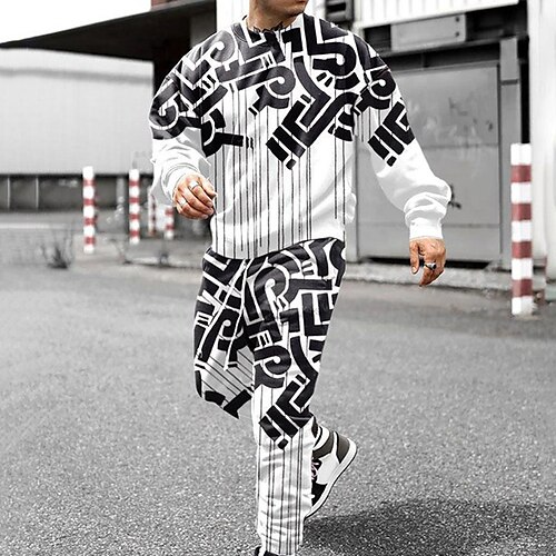Men's Tracksuit Hoodies Set Graphic Patterned Color Block 2 Piece Print Sports Outdoor Casual Sports 3D Print Sportswear Basic Essential Hoodies Sweatshirts Black And White White Black
Men's Tracksuit Hoodies Set Graphic Patterned Color Block 2 Piece Print Sports Outdoor Casual Sports 3D Print Sportswear Basic Essential Hoodies Sweatshirts Black And White White Black