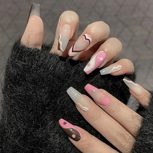 Coffee-colored Love Lengthened and Widened Ballet Nail Powder White Tai Chi Ultra-thin Removable Fake Nail Patch
Coffee-colored Love Lengthened and Widened Ballet Nail Powder White Tai Chi Ultra-thin Removable Fake Nail Patch