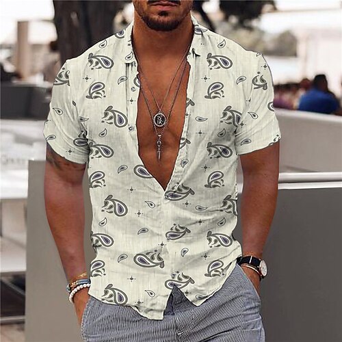 Men's Shirt 3D Print Cashew nuts Turndown Street Casual Button-Down Print Short Sleeves Tops Designer Casual Fashion Breathable Beige / Summer
Men's Shirt 3D Print Cashew nuts Turndown Street Casual Button-Down Print Short Sleeves Tops Designer Casual Fashion Breathable Beige / Summer