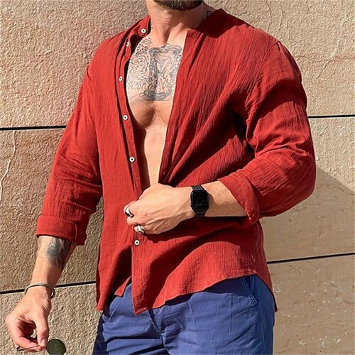 Men's Shirt Solid Color Turndown Street Daily Button-Down Long Sleeve Tops Casual Fashion Comfortable Wine
Men's Shirt Solid Color Turndown Street Daily Button-Down Long Sleeve Tops Casual Fashion Comfortable Wine