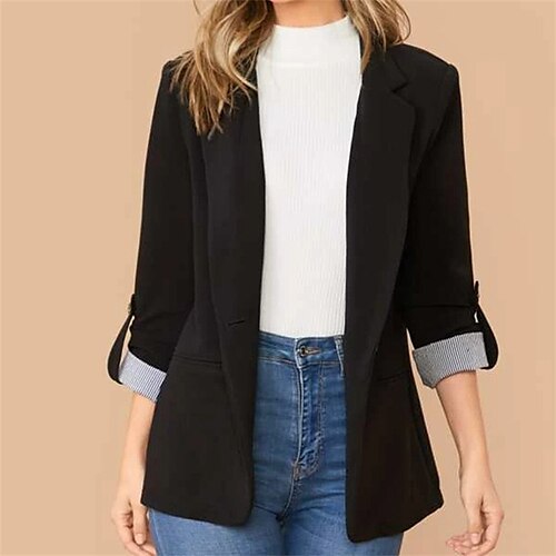 Per donna Giacca Esterno Giornaliero Per uscire Autunno Inverno Standard Cappotto Standard Tenere al caldo Traspirante Streetwear Informale Giacca Manica a 3/4 Tinta unica Tasche Nero Blu Viola
Per donna Giacca Esterno Giornaliero Per uscire Autunno Inverno Standard Cappotto Standard Tenere al caldo Traspirante Streetwear Informale Giacca Manica a 3/4 Tinta unica Tasche Nero Blu Viola
