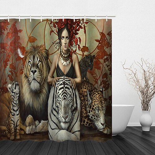 Character & Animal Design Mural Shower Curtain With Hook Modern Polyester Machined Waterproof Bathroom
Character & Animal Design Mural Shower Curtain With Hook Modern Polyester Machined Waterproof Bathroom