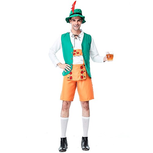 Oktoberfest Beer International Beer Festival Lederhosen Men's Vest Blouse Shorts Bavarian Costume Orange / Green / Hat
Oktoberfest Beer International Beer Festival Lederhosen Men's Vest Blouse Shorts Bavarian Costume Orange / Green / Hat