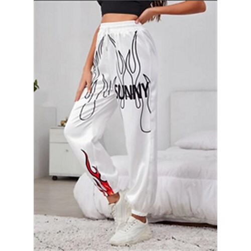 Women's Casual / Sporty Athleisure Jogger Sweatpants Elastic Drawstring Design Print Full Length Pants Leisure Sports Weekend Micro-elastic Flame Comfort Mid Waist White S M L XL XXL
Women's Casual / Sporty Athleisure Jogger Sweatpants Elastic Drawstring Design Print Full Length Pants Leisure Sports Weekend Micro-elastic Flame Comfort Mid Waist White S M L XL XXL