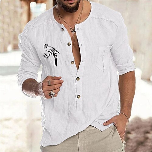 Men's Shirt Hot Stamping Graphic Patterned Bird Animal Collar Street Casual Button-Down Print Long Sleeve Tops Designer Casual Fashion Big and Tall Green White Khaki / Fall / Spring
Men's Shirt Hot Stamping Graphic Patterned Bird Animal Collar Street Casual Button-Down Print Long Sleeve Tops Designer Casual Fashion Big and Tall Green White Khaki / Fall / Spring