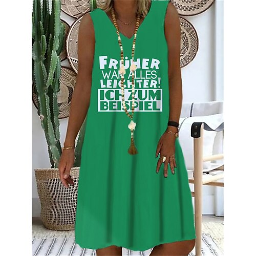 Women's Shift Dress Short Mini Dress Green Black Blue Gray Fuchsia Sleeveless Letter Print Spring Summer V Neck Casual Vacation 2022 S M L XL XXL 3XL
Women's Shift Dress Short Mini Dress Green Black Blue Gray Fuchsia Sleeveless Letter Print Spring Summer V Neck Casual Vacation 2022 S M L XL XXL 3XL