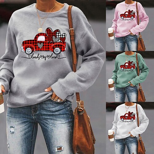 Women's Sweatshirt Pullover Plaid Checkered Heart Text Print Casual Sports Hot Stamping Casual Streetwear Hoodies Sweatshirts Wine Red Green White
Women's Sweatshirt Pullover Plaid Checkered Heart Text Print Casual Sports Hot Stamping Casual Streetwear Hoodies Sweatshirts Wine Red Green White