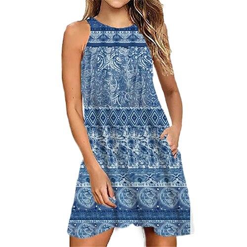 Women's Shift Dress Short Mini Dress Blue Gray Wine Sleeveless Floral Pocket Print Spring Summer Halter Neck Casual Vacation 2022 S M L XL XXL 3XL
Women's Shift Dress Short Mini Dress Blue Gray Wine Sleeveless Floral Pocket Print Spring Summer Halter Neck Casual Vacation 2022 S M L XL XXL 3XL