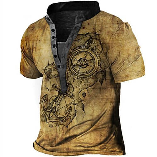 Men's Henley Shirt Tee T shirt Tee 3D Print Graphic Patterned Map Plus Size Henley Daily Sports Button-Down Print Short Sleeve Tops Designer Basic Casual Classic Brown / Summer / Summer
Men's Henley Shirt Tee T shirt Tee 3D Print Graphic Patterned Map Plus Size Henley Daily Sports Button-Down Print Short Sleeve Tops Designer Basic Casual Classic Brown / Summer / Summer
