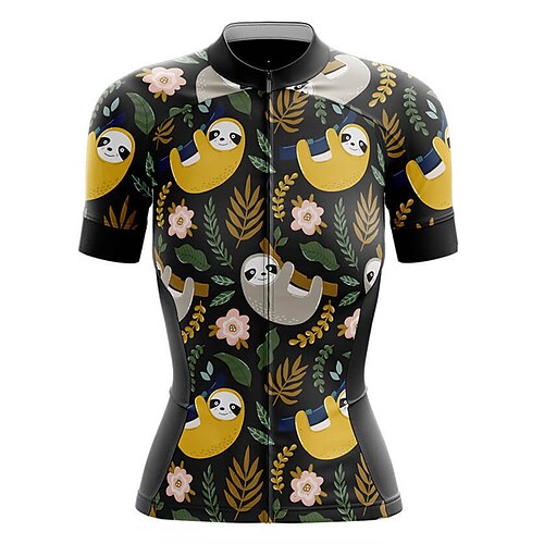 21Grams Women's Cycling Jersey Short Sleeve Bike Top with 3 Rear Pockets Mountain Bike MTB Road Bike Cycling Breathable Quick Dry Moisture Wicking Black Floral Botanical Sloth Spandex Polyester Sports
21Grams Women's Cycling Jersey Short Sleeve Bike Top with 3 Rear Pockets Mountain Bike MTB Road Bike Cycling Breathable Quick Dry Moisture Wicking Black Floral Botanical Sloth Spandex Polyester Sports
