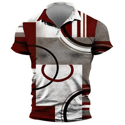 Men's Collar Polo Shirt Golf Shirt Circle Geometry Turndown Red 3D Print Outdoor Street Short Sleeves Button-Down Print Clothing Apparel Fashion Designer Casual Breathable / Summer / Spring / Summer
Men's Collar Polo Shirt Golf Shirt Circle Geometry Turndown Red 3D Print Outdoor Street Short Sleeves Button-Down Print Clothing Apparel Fashion Designer Casual Breathable / Summer / Spring / Summer