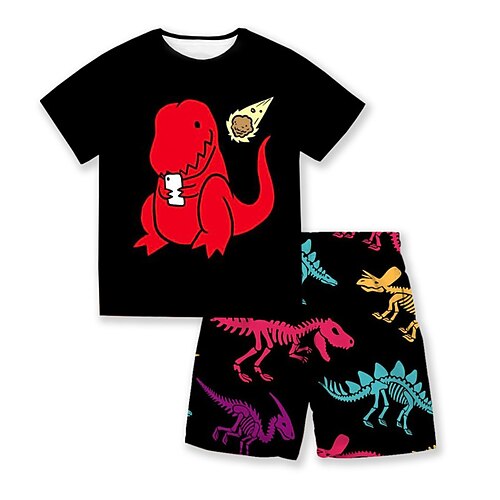 Kids Boys T-shirt Shorts Clothing Set 2 Pieces Short Sleeve Black Dinosaur Animal Crewneck Print Street Sports Vacation Fashion Comfort Cool Daily 3-13 Years
Kids Boys T-shirt Shorts Clothing Set 2 Pieces Short Sleeve Black Dinosaur Animal Crewneck Print Street Sports Vacation Fashion Comfort Cool Daily 3-13 Years