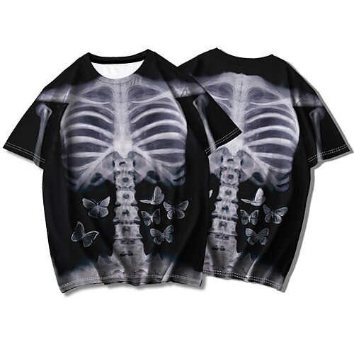 Men's T shirt Tee 3D Print Graphic Patterned Skeleton Crew Neck Street Casual Print Short Sleeve Tops Basic Fashion Classic Comfortable Black / Summer
Men's T shirt Tee 3D Print Graphic Patterned Skeleton Crew Neck Street Casual Print Short Sleeve Tops Basic Fashion Classic Comfortable Black / Summer
