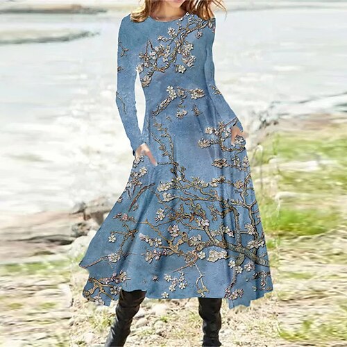 Women's A Line Dress Midi Dress Green Blue Purple Long Sleeve Floral Pocket Print Fall Spring Round Neck Casual Vacation 2022 S M L XL XXL 3XL
Women's A Line Dress Midi Dress Green Blue Purple Long Sleeve Floral Pocket Print Fall Spring Round Neck Casual Vacation 2022 S M L XL XXL 3XL