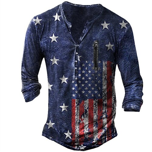 Men's Henley Shirt Tee T shirt Tee 3D Print Graphic Patterned National Flag Plus Size Henley Daily Sports Button-Down Print Long Sleeve Tops Designer Basic Classic Comfortable Blue
Men's Henley Shirt Tee T shirt Tee 3D Print Graphic Patterned National Flag Plus Size Henley Daily Sports Button-Down Print Long Sleeve Tops Designer Basic Classic Comfortable Blue