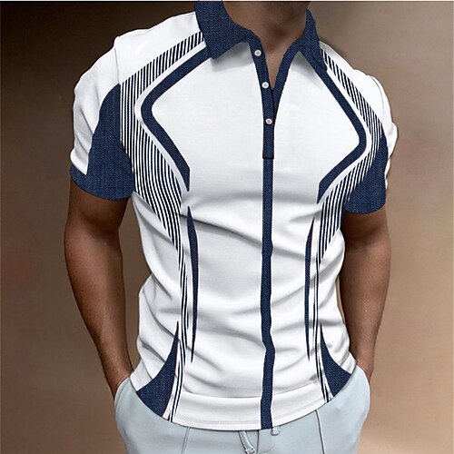 Herre POLO T-skjorte Golf skjorte Geometri Aftæpning Rød Navyblå Grå Svart 3D-utskrift utendørs Avslappet Kortermet Knapp ned Trykt mønster Klær Mote Designer Fritid Bekvem / Sport
Herre POLO T-skjorte Golf skjorte Geometri Aftæpning Rød Navyblå Grå Svart 3D-utskrift utendørs Avslappet Kortermet Knapp ned Trykt mønster Klær Mote Designer Fritid Bekvem / Sport