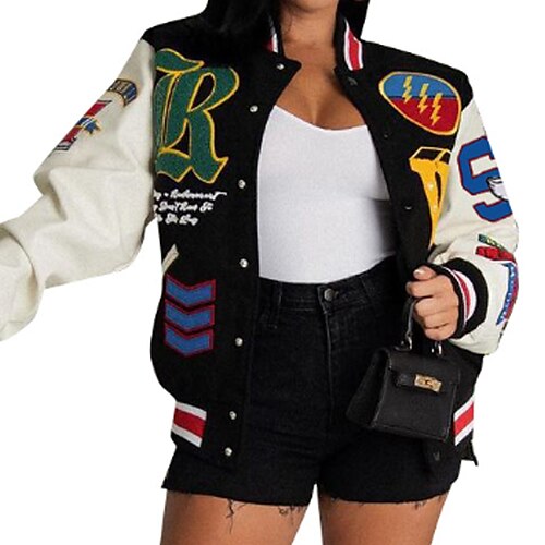Per donna Giacca bomber Giacca sportiva Giacca universitaria Esterno Strada Giornaliero Primavera Autunno Standard Cappotto Colletto alla coreana Standard Traspirante Streetwear Informale Giacca
Per donna Giacca bomber Giacca sportiva Giacca universitaria Esterno Strada Giornaliero Primavera Autunno Standard Cappotto Colletto alla coreana Standard Traspirante Streetwear Informale Giacca