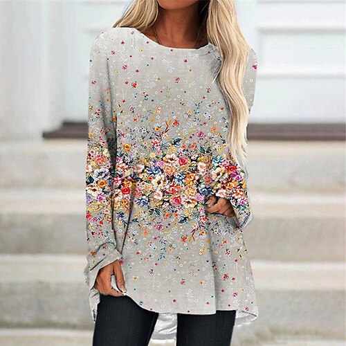 Women's Shift Dress Knee Length Dress Khaki Long Sleeve Floral Print Fall Spring Crew Neck Casual Vacation 2022 S M L XL XXL 3XL
Women's Shift Dress Knee Length Dress Khaki Long Sleeve Floral Print Fall Spring Crew Neck Casual Vacation 2022 S M L XL XXL 3XL