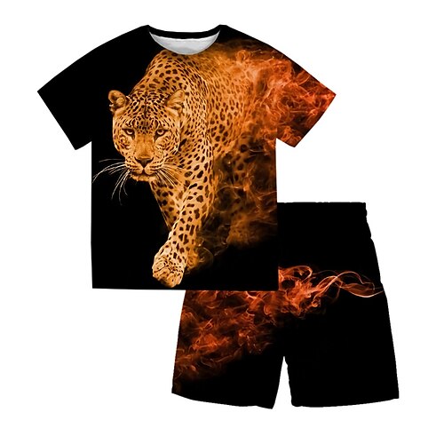Kids Boys T-shirt & Shorts Clothing Set 2 Pieces Short Sleeve Yellow Leopard Animal Crewneck Print Street Sports Vacation Fashion Comfort Cool Daily 3-13 Years
Kids Boys T-shirt & Shorts Clothing Set 2 Pieces Short Sleeve Yellow Leopard Animal Crewneck Print Street Sports Vacation Fashion Comfort Cool Daily 3-13 Years