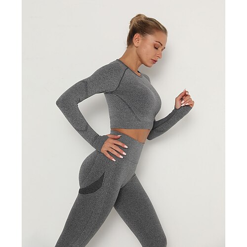 Women's Activewear Set Sports Bra with Tights Yoga Suit Winter 2 Piece Seamless Solid Color Leggings Crop Top Light Purple Dark Grey Yoga Fitness Gym Workout Tummy Control Butt Lift Breathable Sport
Women's Activewear Set Sports Bra with Tights Yoga Suit Winter 2 Piece Seamless Solid Color Leggings Crop Top Light Purple Dark Grey Yoga Fitness Gym Workout Tummy Control Butt Lift Breathable Sport