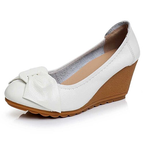 Manufacturers Supply 2019 New High-Heeled Bow Wedge Heel Women's Shoes Leather Comfortable Heel Single Shoes Wedge Heels Mother Shoes
Manufacturers Supply 2019 New High-Heeled Bow Wedge Heel Women's Shoes Leather Comfortable Heel Single Shoes Wedge Heels Mother Shoes