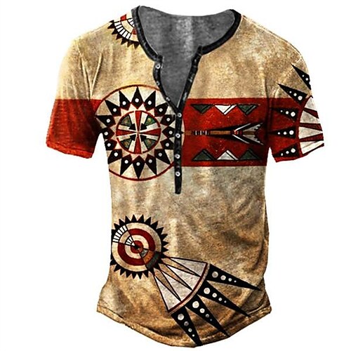 Men's Henley Shirt Tee T shirt Tee 3D Print Graphic Patterned Tribal Plus Size Henley Daily Sports Button-Down Print Short Sleeve Tops Designer Basic Casual Big and Tall Brown / Summer / Summer
Men's Henley Shirt Tee T shirt Tee 3D Print Graphic Patterned Tribal Plus Size Henley Daily Sports Button-Down Print Short Sleeve Tops Designer Basic Casual Big and Tall Brown / Summer / Summer