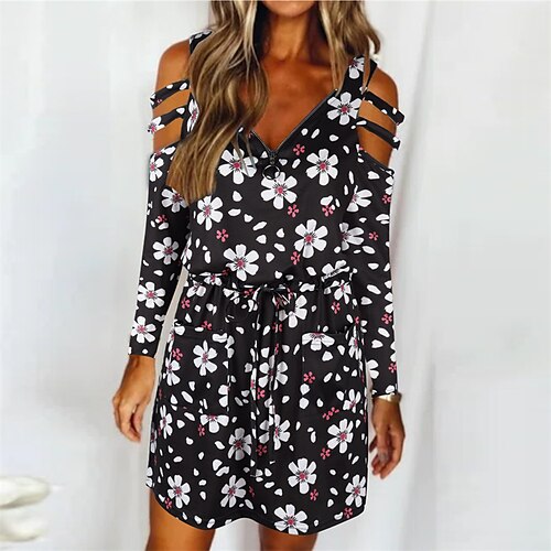 Women's T Shirt Dress Tee Dress Short Mini Dress Black Dark Blue Light Blue Long Sleeve Floral Cold Shoulder Print Fall Spring V Neck Casual 2022 S M L XL XXL
Women's T Shirt Dress Tee Dress Short Mini Dress Black Dark Blue Light Blue Long Sleeve Floral Cold Shoulder Print Fall Spring V Neck Casual 2022 S M L XL XXL
