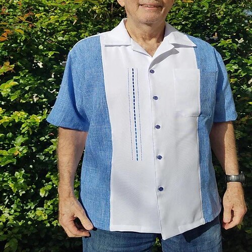 Men's Shirt Patchwork Turndown Street Casual Button-Down Short Sleeve Tops Fashion Breathable Comfortable Blue / White / Summer / Spring / Summer
Men's Shirt Patchwork Turndown Street Casual Button-Down Short Sleeve Tops Fashion Breathable Comfortable Blue / White / Summer / Spring / Summer