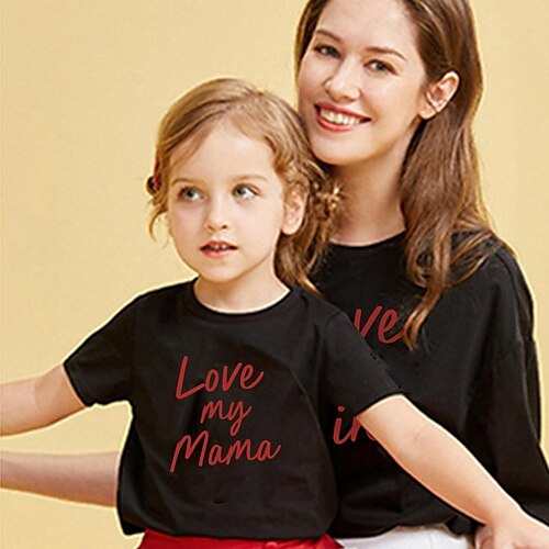 Mommy and Me T shirt Tops Letter Daily Print White Black Gray Short Sleeve Basic Matching Outfits
Mommy and Me T shirt Tops Letter Daily Print White Black Gray Short Sleeve Basic Matching Outfits