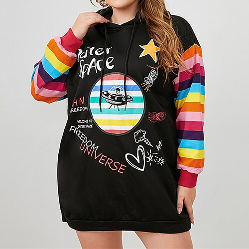 Women's Plus Size Casual Dress Striped Hooded Print Long Sleeve Fall Spring Casual Short Mini Dress Daily Vacation Dress / Heart
Women's Plus Size Casual Dress Striped Hooded Print Long Sleeve Fall Spring Casual Short Mini Dress Daily Vacation Dress / Heart
