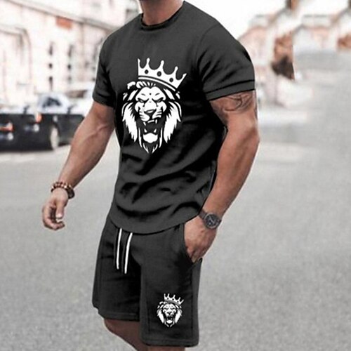 Men's T-shirt Suits Tennis Shirt Graphic Lion Crew Neck Black / White Black / Gray Red Black 3D Print Street Daily Short Sleeve Print Clothing Apparel 2pcs Basic Fashion Lightweight Casual / Summer
Men's T-shirt Suits Tennis Shirt Graphic Lion Crew Neck Black / White Black / Gray Red Black 3D Print Street Daily Short Sleeve Print Clothing Apparel 2pcs Basic Fashion Lightweight Casual / Summer