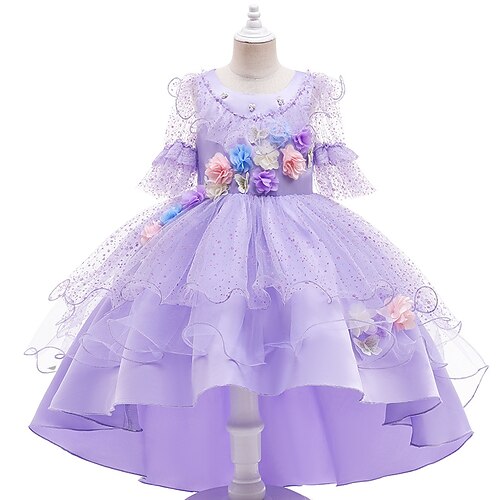 Kids Girls' Dress Solid Colored Tulle Dress Midi Dress Party Ruched 3/4 Length Sleeve Cute Dress 3-10 Years Spring Purple
Kids Girls' Dress Solid Colored Tulle Dress Midi Dress Party Ruched 3/4 Length Sleeve Cute Dress 3-10 Years Spring Purple