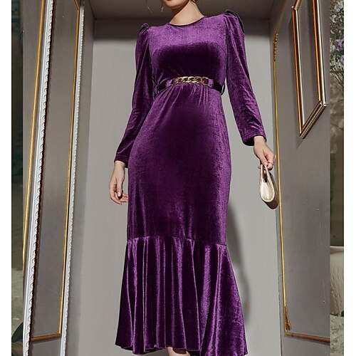Femme robe soirée manche longue Hiver Automne - Mature Patchwork Manche Gigot Avec ceinture Couleur monochrome Col Ras du Cou robe automne velvet 2022 Violet S M L XL
Femme robe soirée manche longue Hiver Automne - Mature Patchwork Manche Gigot Avec ceinture Couleur monochrome Col Ras du Cou robe automne velvet 2022 Violet S M L XL