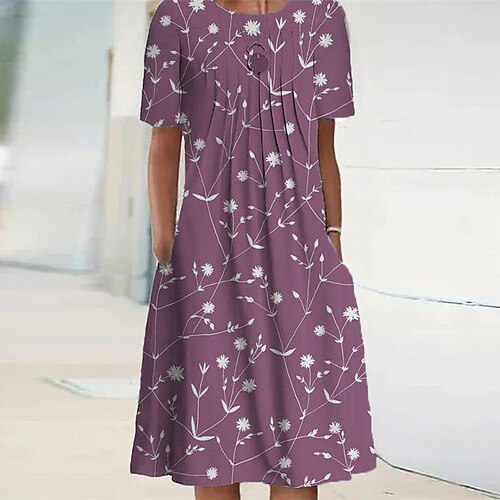 Women's Shift Dress Knee Length Dress Green Blue Fuchsia Khaki Short Sleeve Floral Pocket Print Spring Summer Crew Neck Elegant Casual Vacation 2022 S M L XL XXL 3XL
Women's Shift Dress Knee Length Dress Green Blue Fuchsia Khaki Short Sleeve Floral Pocket Print Spring Summer Crew Neck Elegant Casual Vacation 2022 S M L XL XXL 3XL