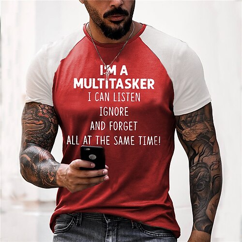 Men's T shirt Tee Graphic Patterned Color Block Letter Round Neck Street Daily Patchwork Print Short Sleeve Tops Designer Casual Fashion Comfortable Red / Summer
Men's T shirt Tee Graphic Patterned Color Block Letter Round Neck Street Daily Patchwork Print Short Sleeve Tops Designer Casual Fashion Comfortable Red / Summer