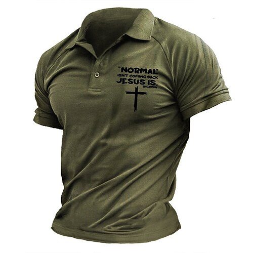 Herre POLO T-skjorte Golf skjorte Bokstaver Kors Aftæpning Militærgrønn 3D-utskrift utendørs Gate Kort Erme Knapp ned Trykt mønster Klær Mote Designer Fritid Pustende / Sommer / Vår / Sommer
Herre POLO T-skjorte Golf skjorte Bokstaver Kors Aftæpning Militærgrønn 3D-utskrift utendørs Gate Kort Erme Knapp ned Trykt mønster Klær Mote Designer Fritid Pustende / Sommer / Vår / Sommer