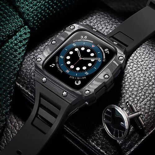 Smart Watch Band with Carbon Fiber Case Compatible with Apple iWatch 45mm 41mm Series 8/7 Sport Band for iWatch Smartwatch Strap Wristband Silicone Adjustable Breathable Rugged
Smart Watch Band with Carbon Fiber Case Compatible with Apple iWatch 45mm 41mm Series 8/7 Sport Band for iWatch Smartwatch Strap Wristband Silicone Adjustable Breathable Rugged