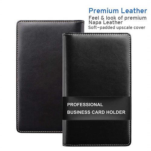 Leather Business Card Holder Professional Business Card Book Organizer 240 Card Capacity PU Business Card Credit Card Holder Brochure
Leather Business Card Holder Professional Business Card Book Organizer 240 Card Capacity PU Business Card Credit Card Holder Brochure