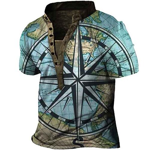 Men's Henley Shirt Tee T shirt Tee 3D Print Graphic Patterned Compass Stand Collar Daily Sports Button-Down Print Short Sleeve Tops Basic Casual Classic Big and Tall Blue / Summer
Men's Henley Shirt Tee T shirt Tee 3D Print Graphic Patterned Compass Stand Collar Daily Sports Button-Down Print Short Sleeve Tops Basic Casual Classic Big and Tall Blue / Summer