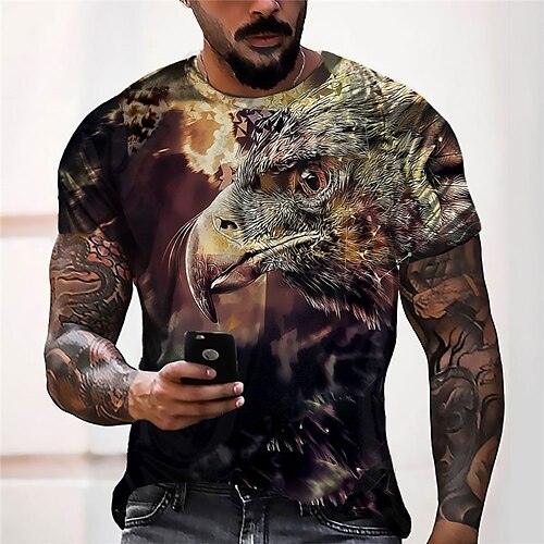 Men's Unisex T shirt Tee 3D Print Graphic Prints Eagle Crew Neck Street Daily Print Short Sleeve Tops Designer Casual Big and Tall Sports Brown / Summer
Men's Unisex T shirt Tee 3D Print Graphic Prints Eagle Crew Neck Street Daily Print Short Sleeve Tops Designer Casual Big and Tall Sports Brown / Summer