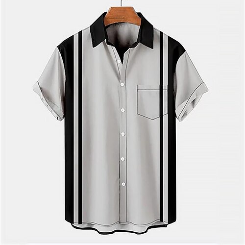 Men's Shirt 3D Print Striped Turndown Street Casual Button-Down Print Short Sleeves Tops Designer Casual Fashion Breathable Black / Summer / Spring / Summer
Men's Shirt 3D Print Striped Turndown Street Casual Button-Down Print Short Sleeves Tops Designer Casual Fashion Breathable Black / Summer / Spring / Summer