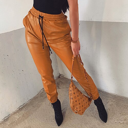 Women's Joggers Chinos Faux Leather Brown Black Mid Waist Fashion Casual Weekend Side Pockets Micro-elastic Ankle-Length Comfort Plain S M L XL
Women's Joggers Chinos Faux Leather Brown Black Mid Waist Fashion Casual Weekend Side Pockets Micro-elastic Ankle-Length Comfort Plain S M L XL