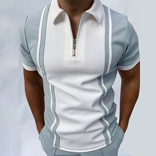 Men's Golf Shirt Striped Turndown Casual Daily Street Zipper Print Short Sleeve Tops Fashion Comfortable Sports Gray Navy Blue Summer Shirts Holiday Vacation Business
Men's Golf Shirt Striped Turndown Casual Daily Street Zipper Print Short Sleeve Tops Fashion Comfortable Sports Gray Navy Blue Summer Shirts Holiday Vacation Business