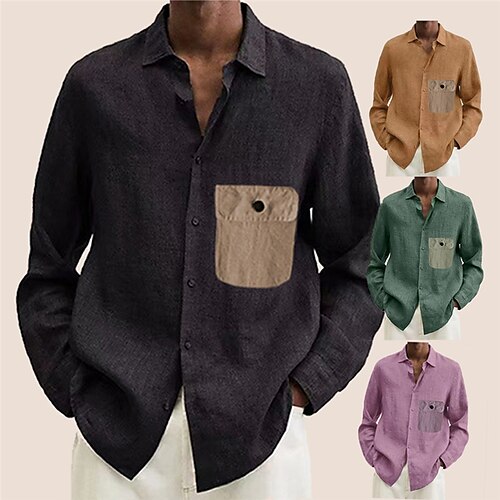 Men's Shirt Solid Color Collar Green Purple Yellow Army Green Black Outdoor Street Long Sleeve Button-Down Clothing Apparel Fashion Designer Casual Big and Tall / Spring / Fall
Men's Shirt Solid Color Collar Green Purple Yellow Army Green Black Outdoor Street Long Sleeve Button-Down Clothing Apparel Fashion Designer Casual Big and Tall / Spring / Fall
