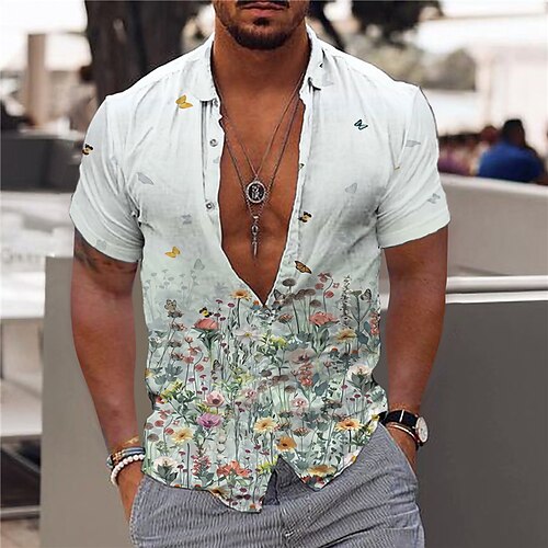 Men's Shirt Graphic Shirt Floral Turndown Green 3D Print Outdoor Street Short Sleeves Button-Down Print Clothing Apparel Fashion Designer Casual Breathable / Summer / Spring / Summer
Men's Shirt Graphic Shirt Floral Turndown Green 3D Print Outdoor Street Short Sleeves Button-Down Print Clothing Apparel Fashion Designer Casual Breathable / Summer / Spring / Summer